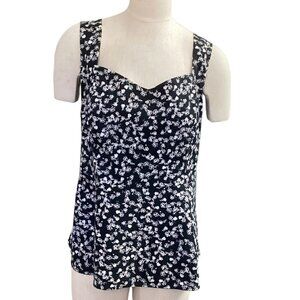 Torrid Ditsy Floral Sleeveless Peplum Top Back Cutout Plus Sz 3 (22/24/3X) #130N